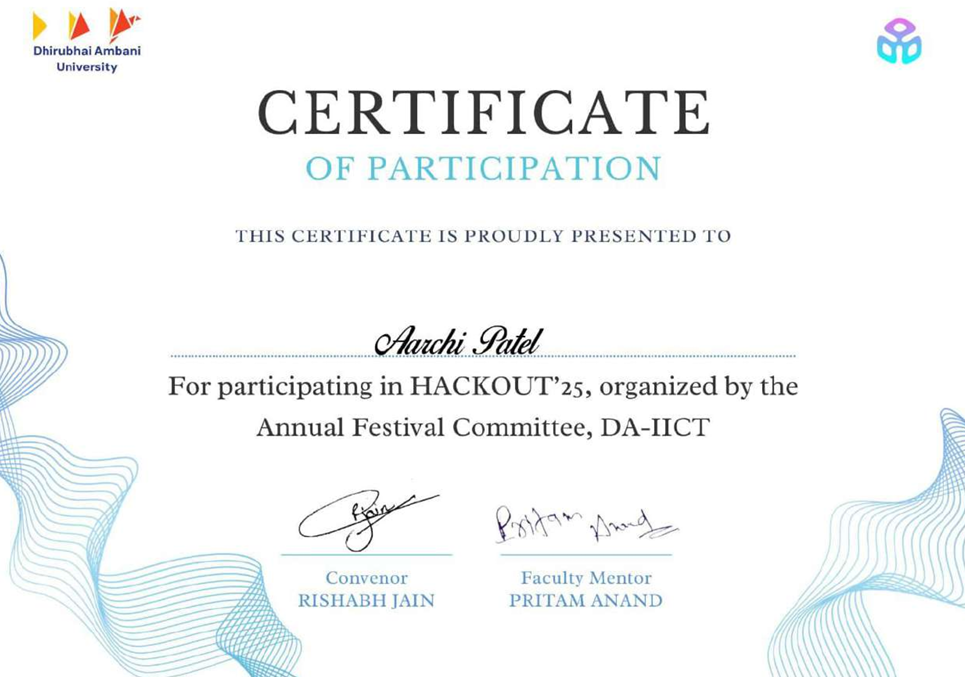 Hackathon Certificate