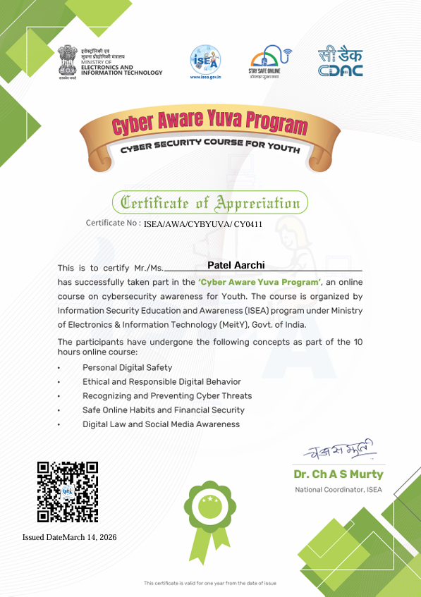 ISEA Certificate